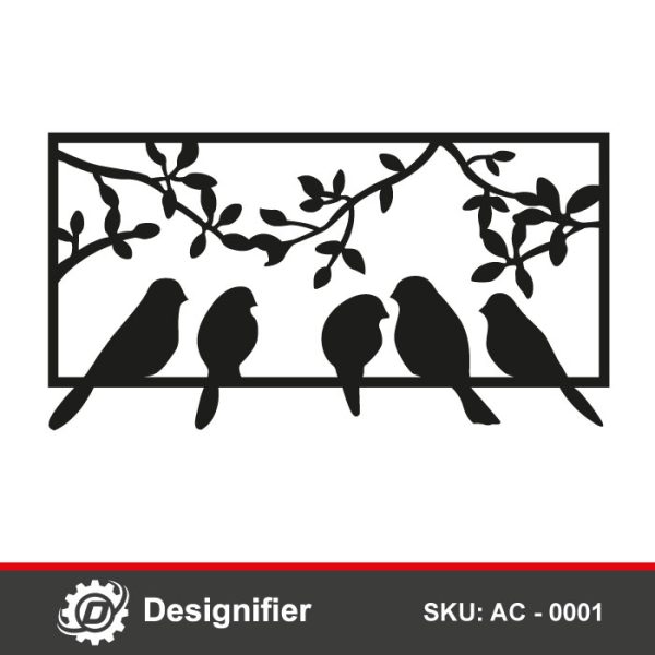 Birds Laser Cut AC0001 design can be used to make nice decorative application in wall art