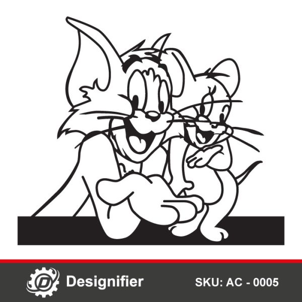 You can make nice decoration with Tom and Jerry wall Decor DXF file by Laser cutting or CNC cutting