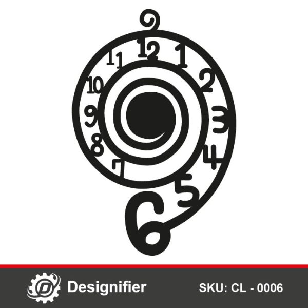 You can use Creative Spiral Clock CL0006 DXF Design to make innovative wall clock on the walls of your home, restaurant or company