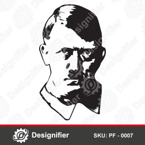 Adolf Hitler Vector Face PF0007, DXF File Ready for Cutting with Laser ...