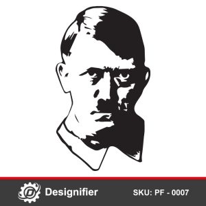 Adolf Hitler Vector Face PF0007, DXF File Ready for Cutting with Laser ...