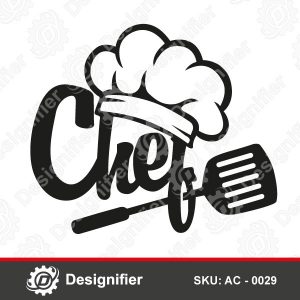 Chef Kitchen Design AC0029, SVG DXF Files For Laser CNC Plasma Cutting ...