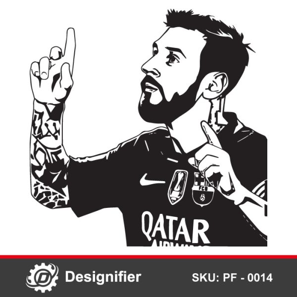 Make nice decoration pieces on the walls through Lionel Messi Vector Face PF0014 for all football lovers and fans