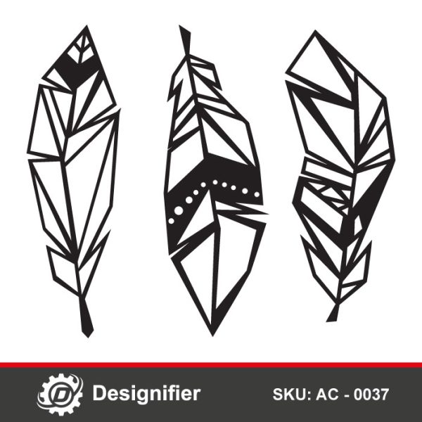 You can make Awesome Decoration with GeoFeathers DXF Wall Art AC0037 by Laser Cutting And CNC, And also Engraving