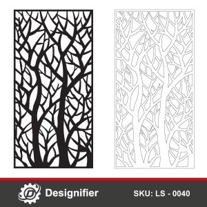 Tree Trunks Privacy Screen DXF LS 0040, Dead Tree Decorative Panel, CDR ...