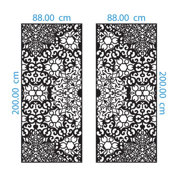 Corner Ornament Gate DXF GA0003 Dimensions