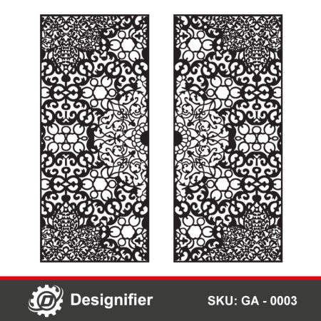 You can make an Awesome Metal Gate for a house or villa by using Corner Ornament Gate DXF GA0003 vector design