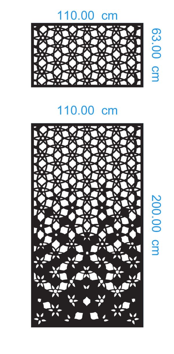 Intersect Circles Black Shade Door DXF Dimensions