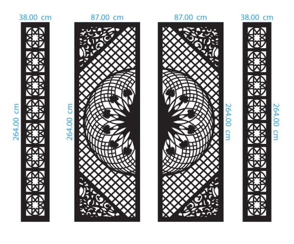 Modern Mandala Gate DXF GA0016 Dimensions