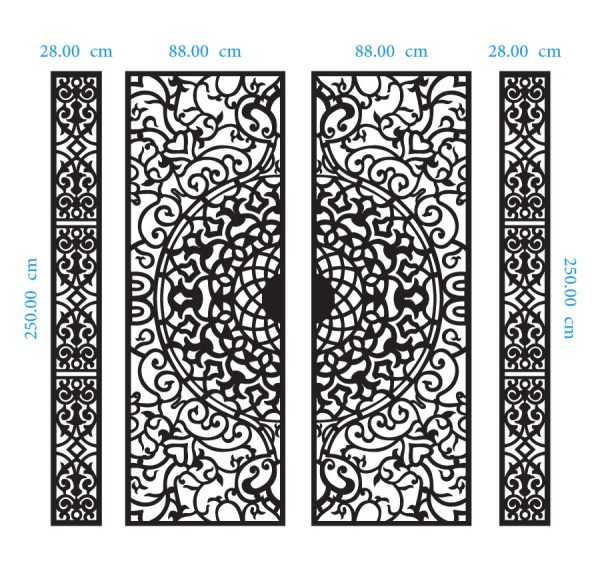 Oriental Ornament Gate DXF GA0001, SVG CDR File Ready For Laser Cut And Plasma, Classic Ornament Door - Image 2