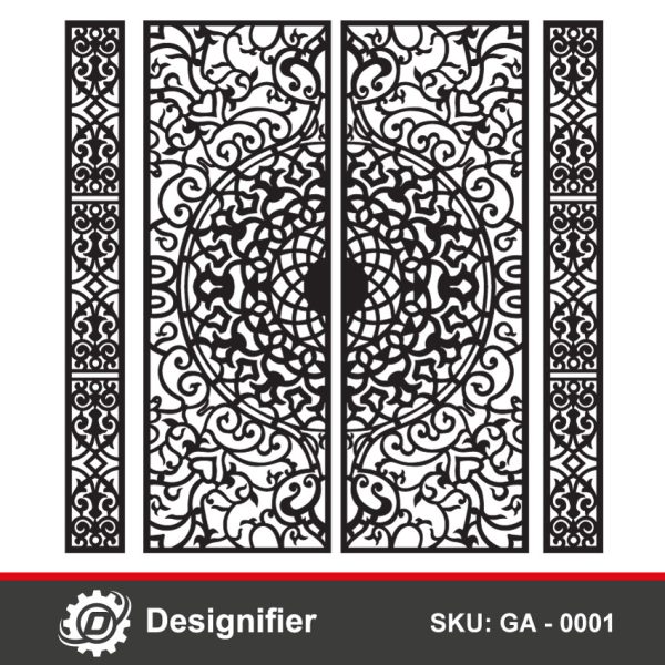 You can use Oriental Ornament Gate DXF GA0001 to make a wonderful and luxurious gate for palaces, villas, or houses