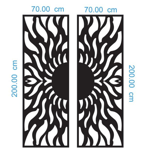 Sun Fire Gate Design DXF GA0005 Dimensions