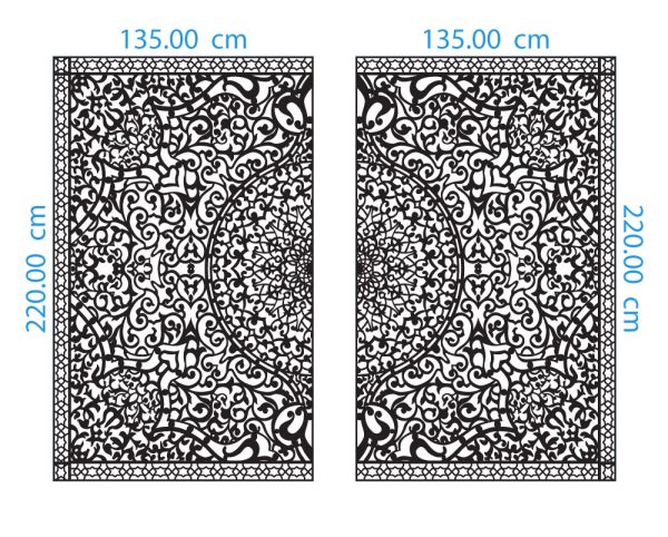 Symmetric Ornament Gate DXF GA0002 Dimensions