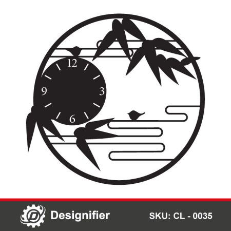 Use Nature Wall Clock DXF CL0035 vector design to make an awesome wall clock in your home by laser cutting or CNC technology