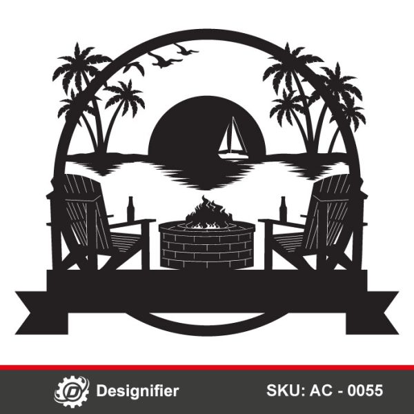 You can create an aesthetic relaxed portrait by using Beach Palm Chair Silhouette DXF AC0055 vector file for laser and CNC cutting