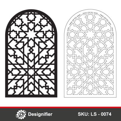 You can make a Masjid window or door by using Masjid Window Ornament DXF LS0074 in Laser cutting and CNC technology