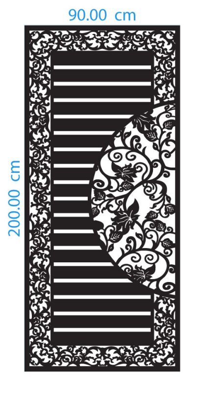 Modern Floral Ornament Door DXF GA0028 Dimensions