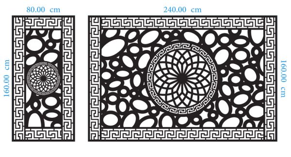 Random Ovals Gate DXF GA0027, SVG CDR File Ready To Cut By Laser Or Plasma Cutter , Modern Gate Design - Image 2