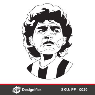 You can make awesome gifts for sports lovers by using the Diego Maradona Vector Face PF0020 file in Laser cut or engraving materials and CNC works