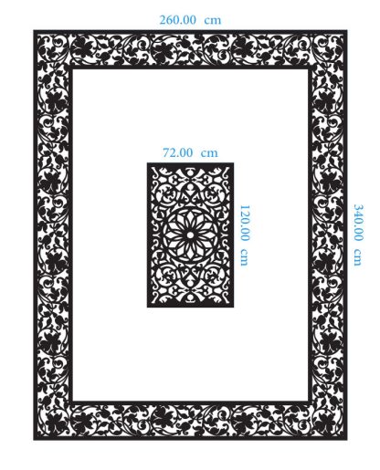 Floral Ornament Frame DXF LS0077 Dimensions