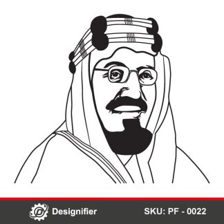 You can make awesome wall art for all Arabian history lovers with King Abdelaziz Al Saoud Portrait DXF PF0022 by Laser cutting, engraving, or CNC