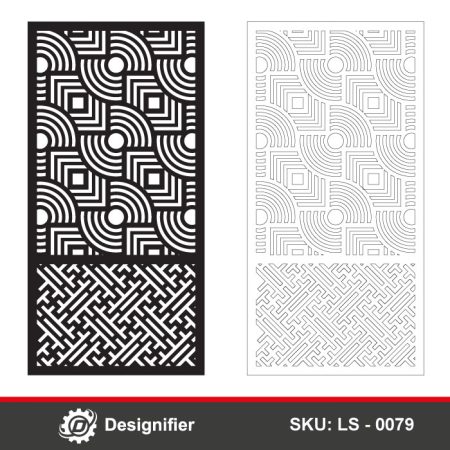 You can create exceptional decorative room dividers by using Geometric Circles Squares Privacy Screen DXF LS0079 in laser cutting and CNC manufacturing