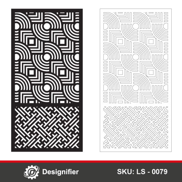 You can create exceptional decorative room dividers by using Geometric Circles Squares Privacy Screen DXF LS0079 in laser cutting and CNC manufacturing