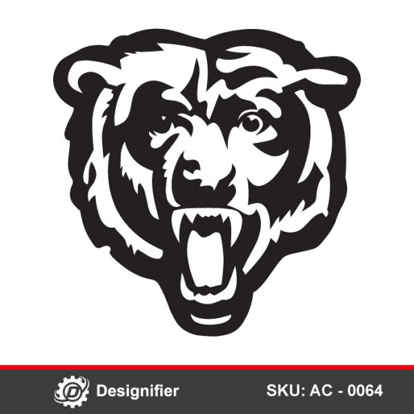 You can create awesome wall art by using the Chicago Bears Logo DXF AC0064 vector file in laser cutting and CNC manufacturing