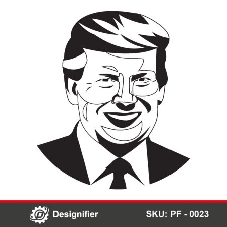 You can make awesome wall art or Political prints by using Donald Trump Face DXF PF0023 vector file in laser engraving or T-shirts