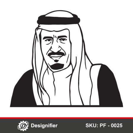 You can make nice portraits for offices and companies with King Salman Bin Abdelaziz DXF PF0025 vector file in laser cutting and CNC manufacturing