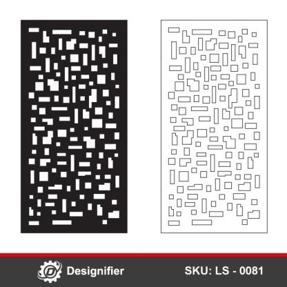 You can make an awesome room divider by using Scattered Squares Privacy Screen DXF LS0081 in Laser cutting or engraving manufacturing operations