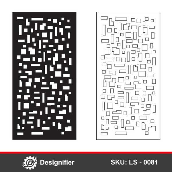 You can make an awesome room divider by using Scattered Squares Privacy Screen DXF LS0081 in Laser cutting or engraving manufacturing operations