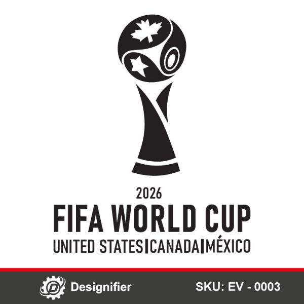 You can use the World Cup 2026 DXF EV0003 vector file for Laser cutting marking or even printing on T-shirts for football lovers all over the world