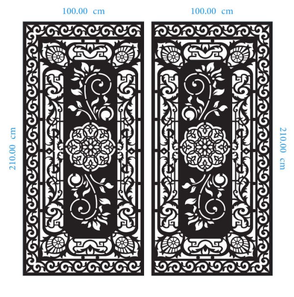 Oriental Ornament Gate DXF GA0032 dimensions