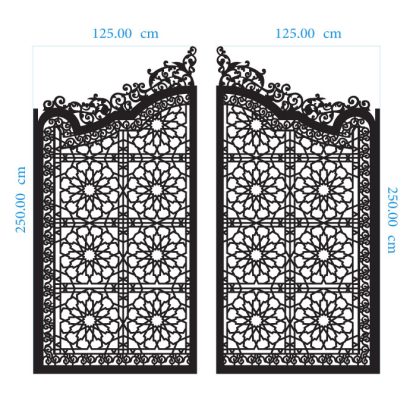 Arched Arabesque Gate DXF GA0036 Dimensions