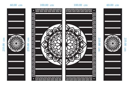 Large Floral Mandala Gate DXF GA0034, CDR SVG File Ready For Laser Or CNC Plasma Cut, Modern Gate Design (Copy) - Image 2