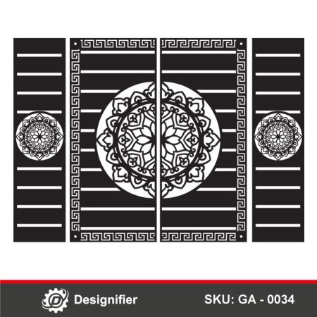 You can make a very nice and simple gate by using the Large Floral Mandala Gate DXF GA0034 vector file in Laser and Plasma cutting