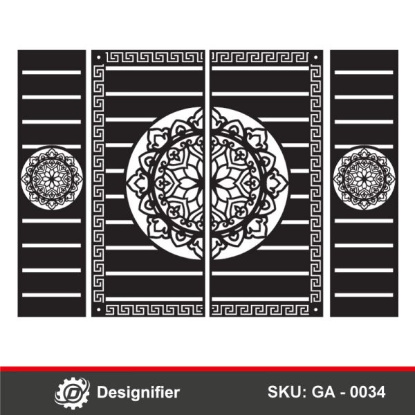 You can make a very nice and simple gate by using the Large Floral Mandala Gate DXF GA0034 vector file in Laser and Plasma cutting