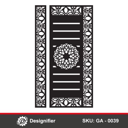 You can make a very nice and simple gate by using the Celtic Ornament Door DXF GA0039 vector file in Laser and Plasma cutting