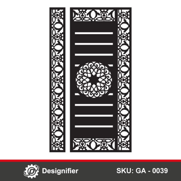 You can make a very nice and simple gate by using the Celtic Ornament Door DXF GA0039 vector file in Laser and Plasma cutting