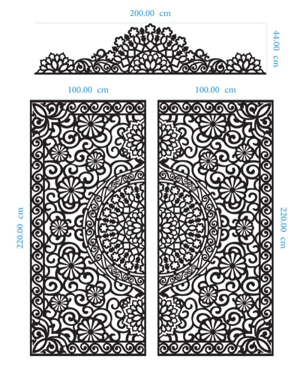 Daisy Flower Gate DXF GA0037 Dimensions