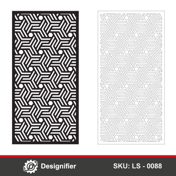 Use Hex Weave Privacy Screen DXF LS0088 to make awesome room dividers, and door decorations by laser cutting, Plasma cut, or CNC manufacturing