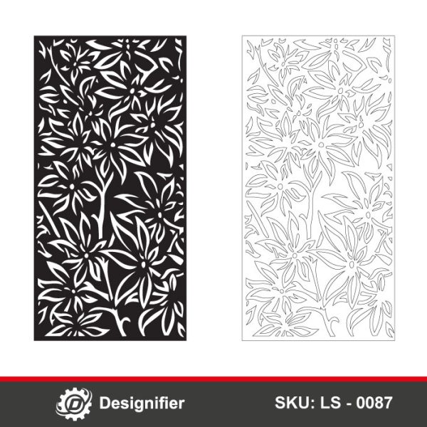 You can make astonishing room dividers or decorative panels using Hypericum Flower Privacy Screen DXF LS0087 in Laser cutting or CNC manufacturing