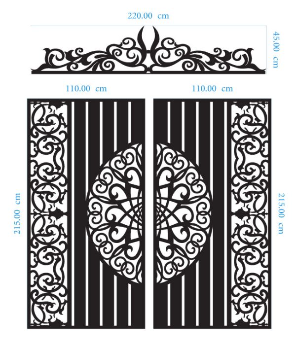 Scroll Mandala Gate DXF GA0038 Dimensions