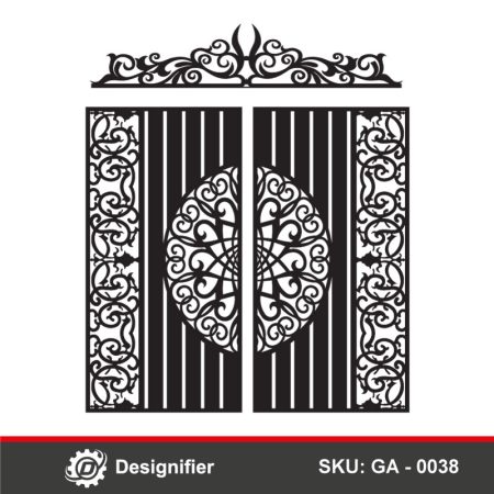 You can use Scroll Mandala Gate DXF GA0038 vector file to make a nice and luxurious gate for a house or villa by Laser or Plasma cutter