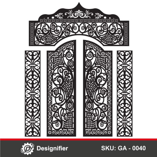 You can make Luxurious gates by using Curved Scrolls Gate DXF GA0040 Vector file in Laser cutting or Plasma cut Industry