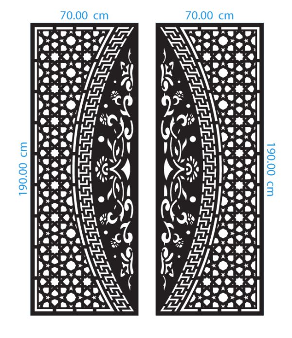 Arabesque Floral Center Gate DXF GA0043 Dimensions