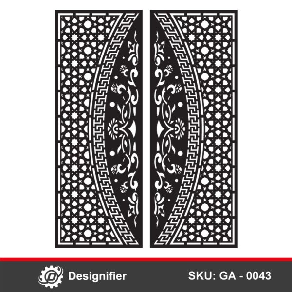 You can make nice oriental gates by using the Arabesque Floral Center Gate DXF GA0043 vector file in Laser cutting or CNC manufacturing