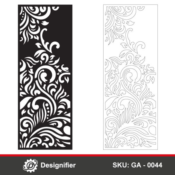 Floral Ornament Door DXF GA0044, CDR Vector File For Laser Cut Or Plasma, Awesome Ornament Door