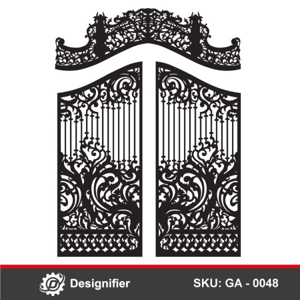 You can make Luxury gates for villas and houses by using Rich Ornament Gate DXF GA0048 vector file in Laser cutting, plasma cutting, and CNC manufacturing